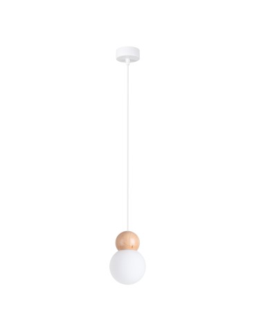 Sollux PEKKA 1 pendant lamp white/natural wood SL.1390