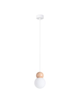 Sollux Lampa wisząca PEKKA 1 biała/naturalne drewno SL.1390