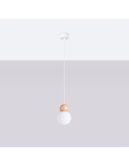 Sollux Lampa wisząca PEKKA 1 biała/naturalne drewno SL.1390 - produkt 2