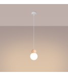 Pendant lamps - Sollux PEKKA 1 pendant lamp white/natural wood SL.1390 - product 3