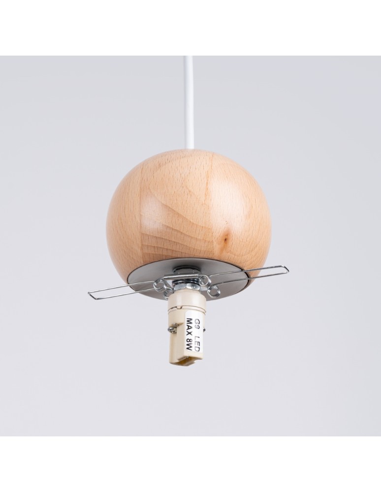 Pendant lamps - Sollux PEKKA 1 pendant lamp white/natural wood SL.1390 - product kolory-swiatla.pl 5
