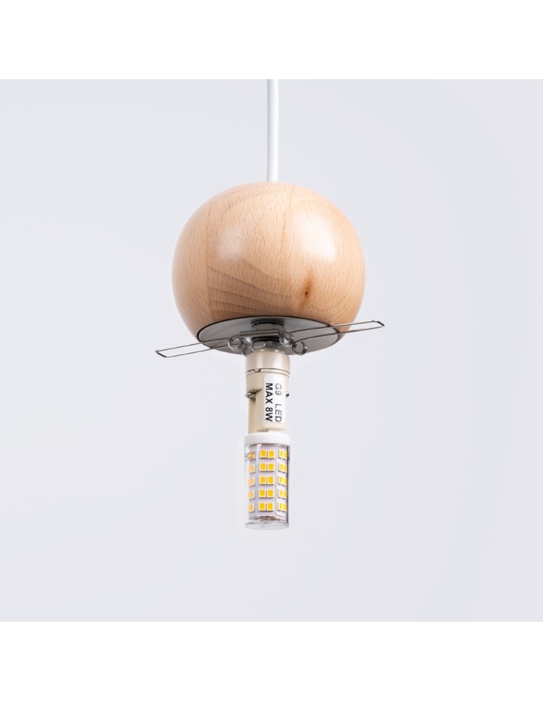 Pendant lamps - Sollux PEKKA 1 pendant lamp white/natural wood SL.1390 - product kolory-swiatla.pl 6