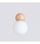 Pendant lamps - Sollux PEKKA 1 pendant lamp white/natural wood SL.1390 - product 7