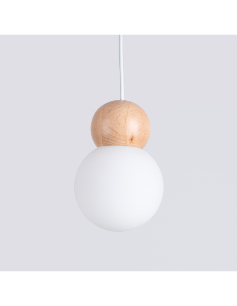 Pendant lamps - Sollux PEKKA 1 pendant lamp white/natural wood SL.1390 - product kolory-swiatla.pl 7