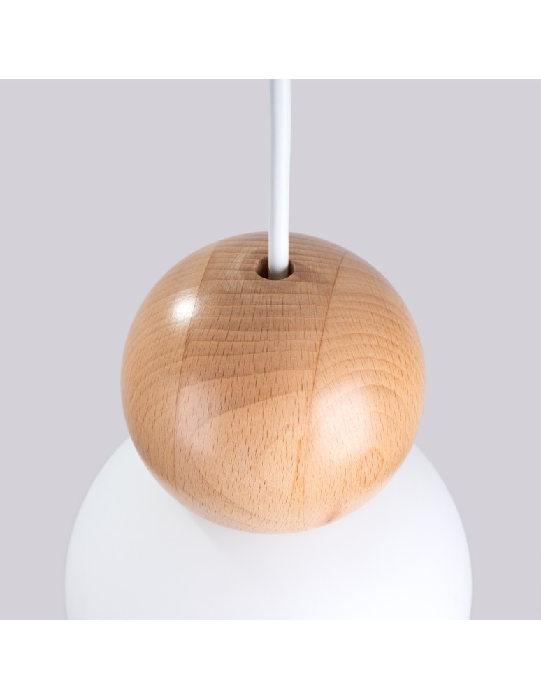 Pendant lamps - Sollux PEKKA 1 pendant lamp white/natural wood SL.1390 - product kolory-swiatla.pl 9