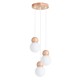 Sollux Lampa wisząca PEKKA 3P biała/naturalne drewno SL.1391