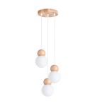 Pendant lamps - Sollux PEKKA 3P pendant lamp white/natural wood SL.1391 - product 1
