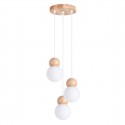 Sollux Lampa wisząca PEKKA 3P biała/naturalne drewno SL.1391