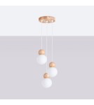 Pendant lamps - Sollux PEKKA 3P pendant lamp white/natural wood SL.1391 - product 2