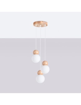 Sollux Lampa wisząca PEKKA 3P biała/naturalne drewno SL.1391 - produkt 2