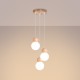 Sollux Lampa wisząca PEKKA 3P biała/naturalne drewno SL.1391