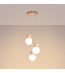 Pendant lamps - Sollux PEKKA 3P pendant lamp white/natural wood SL.1391 - product 3