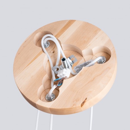 Sollux Lampa wisząca PEKKA 3P biała/naturalne drewno SL.1391