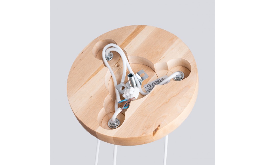 Sollux Lampa wisząca PEKKA 3P biała/naturalne drewno SL.1391