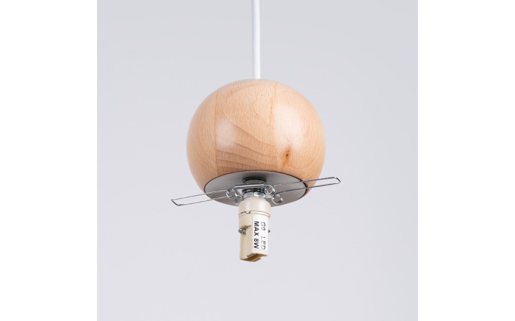 Sollux Lampa wisząca PEKKA 3P biała/naturalne drewno SL.1391