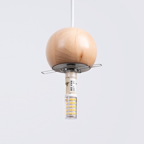 Sollux Lampa wisząca PEKKA 3P biała/naturalne drewno SL.1391