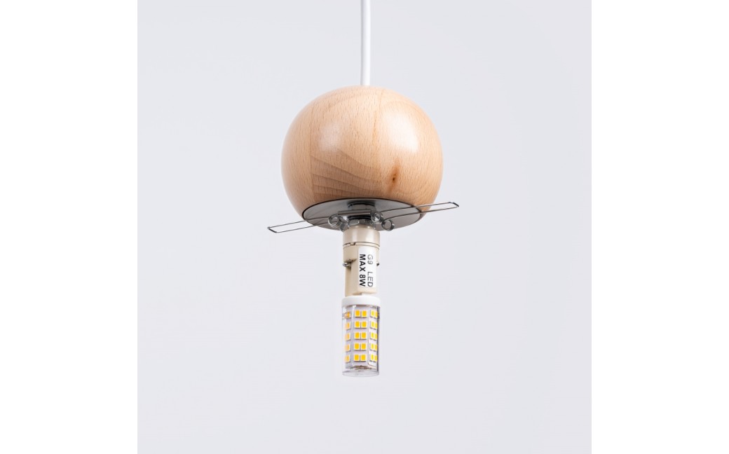 Sollux Lampa wisząca PEKKA 3P biała/naturalne drewno SL.1391