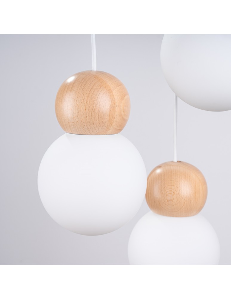 Pendant lamps - Sollux PEKKA 3P pendant lamp white/natural wood SL.1391 - product kolory-swiatla.pl 7
