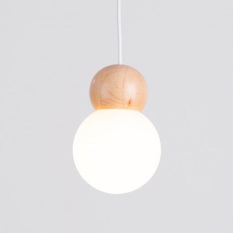Sollux Lampa wisząca PEKKA 3P biała/naturalne drewno SL.1391