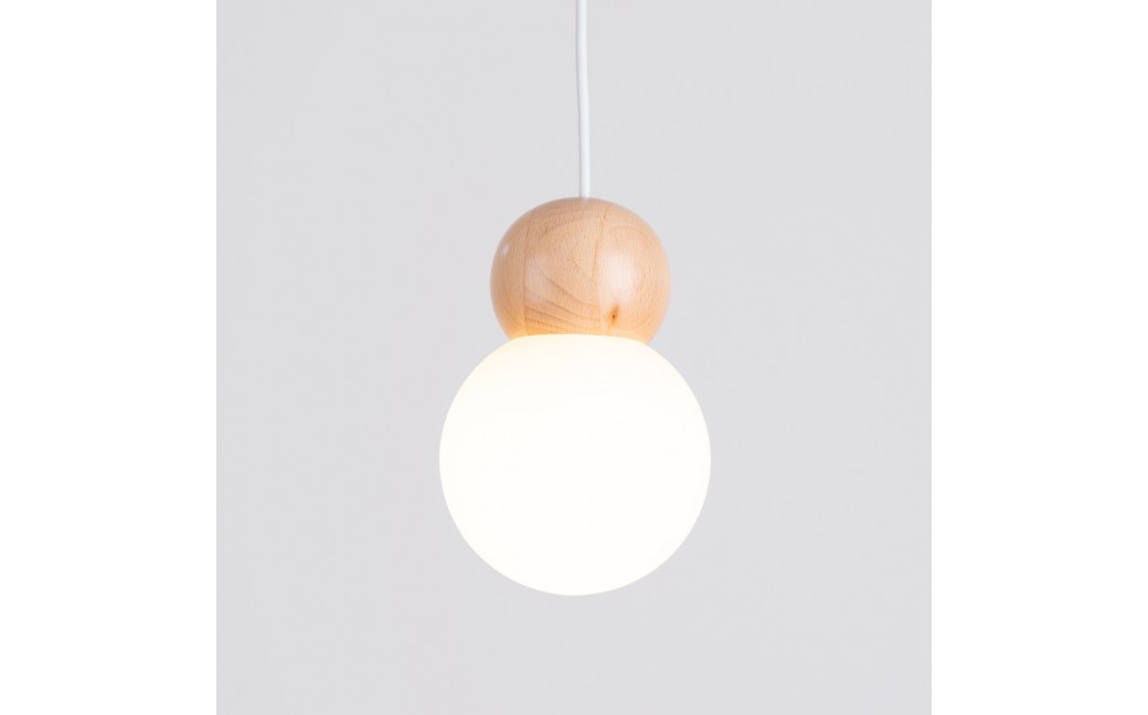 Sollux Lampa wisząca PEKKA 3P biała/naturalne drewno SL.1391