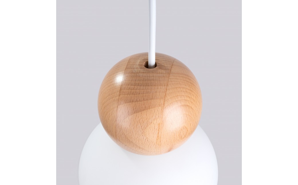 Sollux Lampa wisząca PEKKA 3P biała/naturalne drewno SL.1391