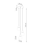 Pendant lamps - Sollux PEKKA 3P pendant lamp white/natural wood SL.1391 - product 10