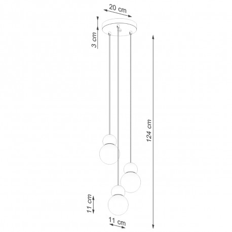 Sollux Lampa wisząca PEKKA 3P biała/naturalne drewno SL.1391