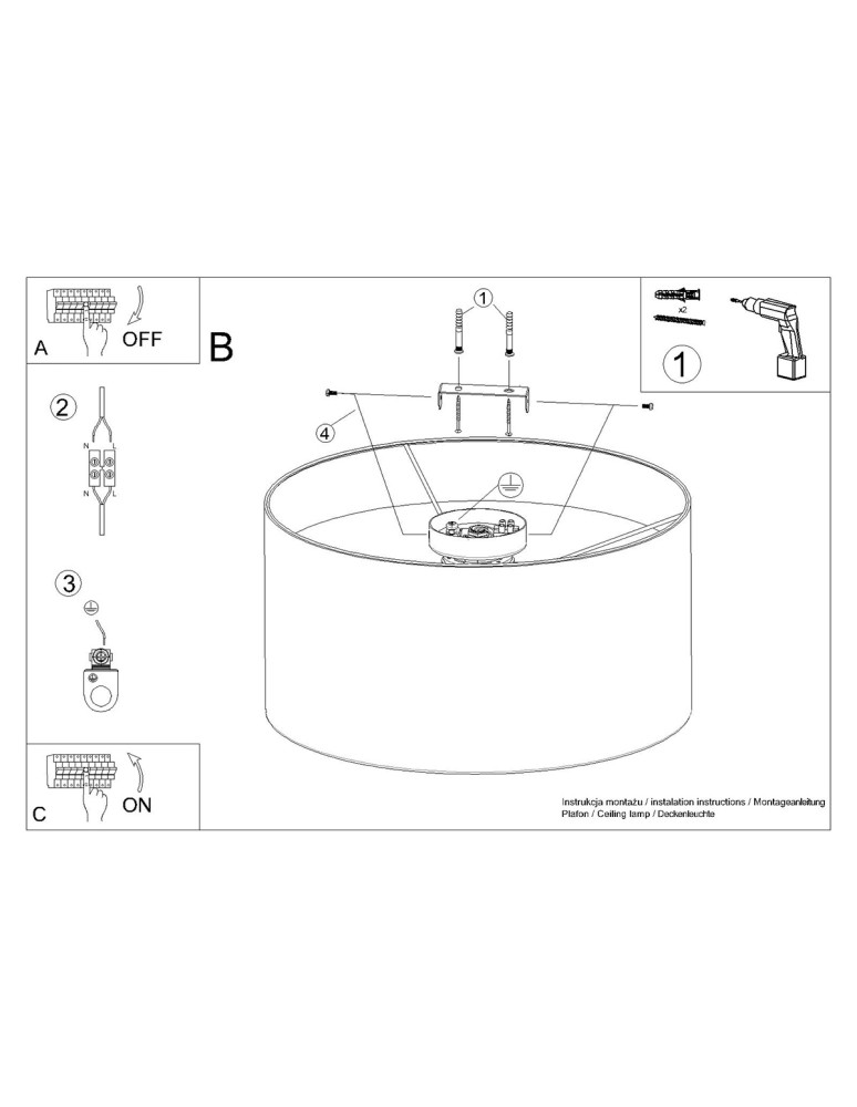 Ceiling lamps - Sollux Plafond TELESTO white/light brown SL.1393 - product kolory-swiatla.pl 9