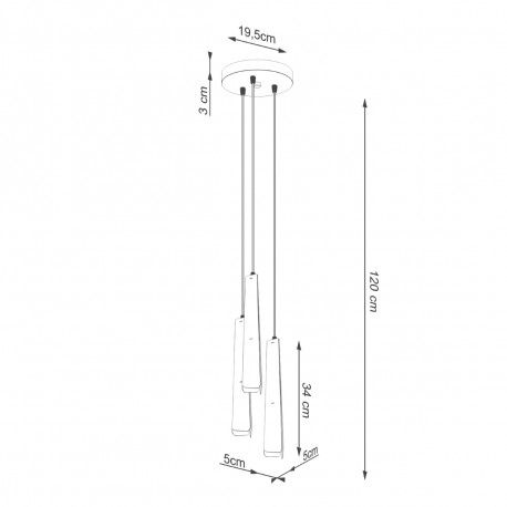 Sollux Lampa wisząca PRYSM 3P czarna SL.1401