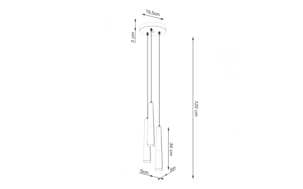 Sollux Lampa wisząca PRYSM 3P czarna SL.1401