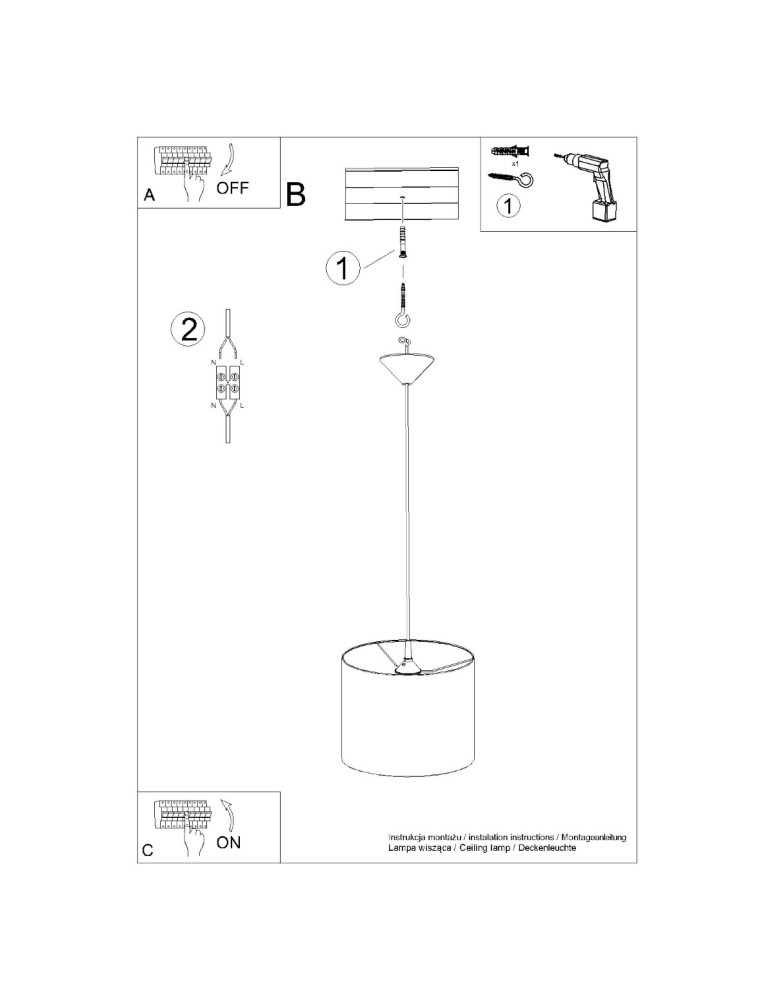 Pendant lamps - Sollux NOVA 30 pendant lamp black SL.1405 - product kolory-swiatla.pl 9