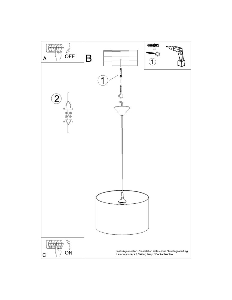 Children's pendant lamps - Sollux FOOTBALL C 40 pendant lamp SL.1429 - product kolory-swiatla.pl 5