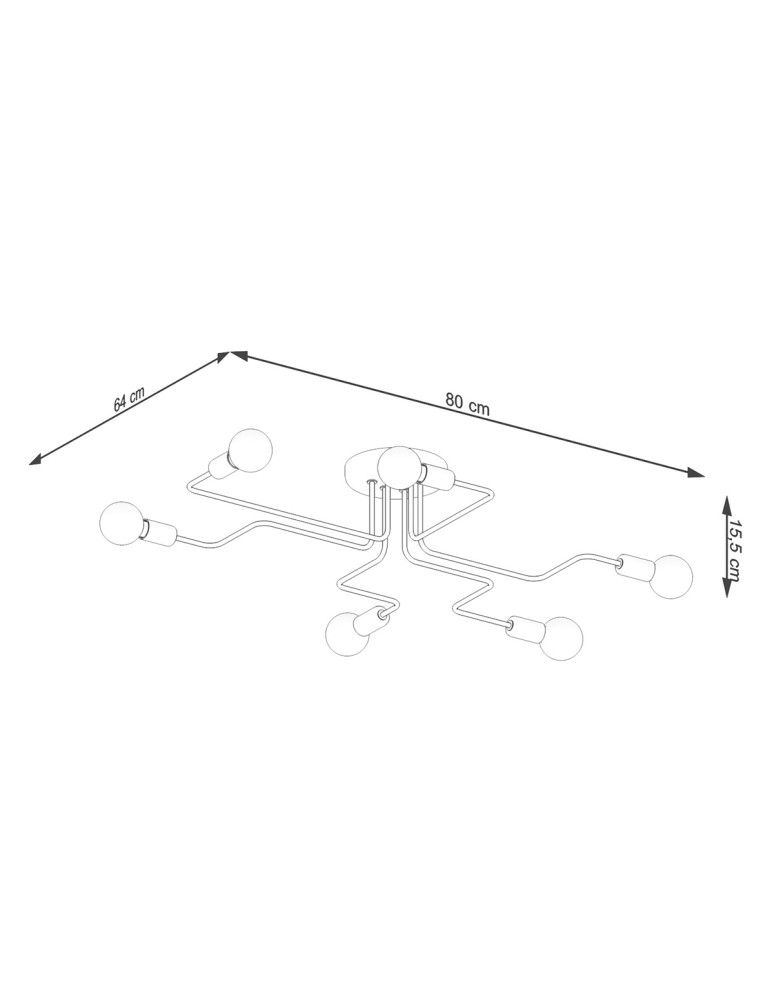 Ceiling lamps - Sollux Chandelier VECTOR 6 white SL.1443 - product kolory-swiatla.pl 5