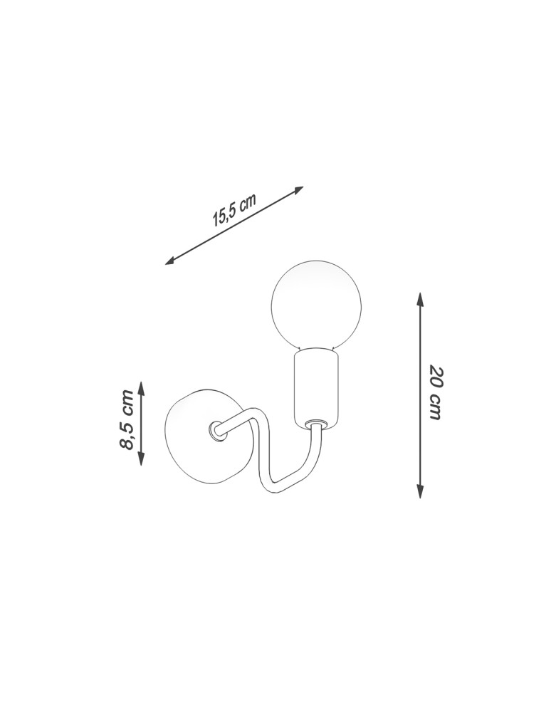 Wall lamps - Sollux Wall lamp VECTOR black SL.1445 - product kolory-swiatla.pl 6