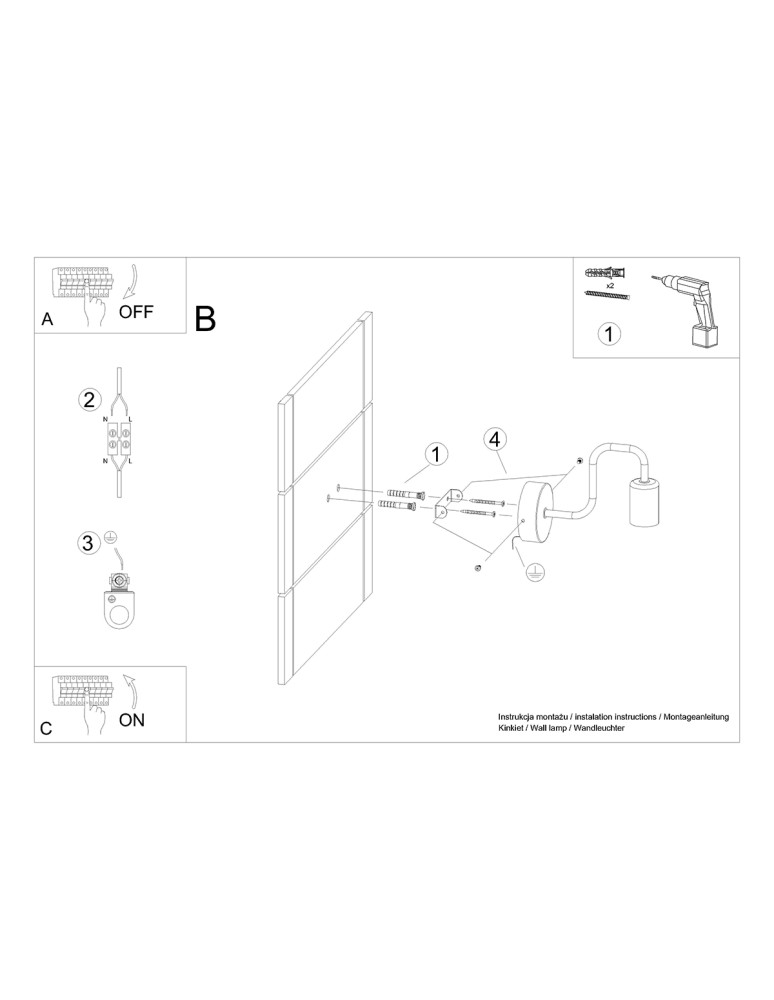 Wall lamps - Sollux Wall lamp VECTOR black SL.1445 - product kolory-swiatla.pl 7