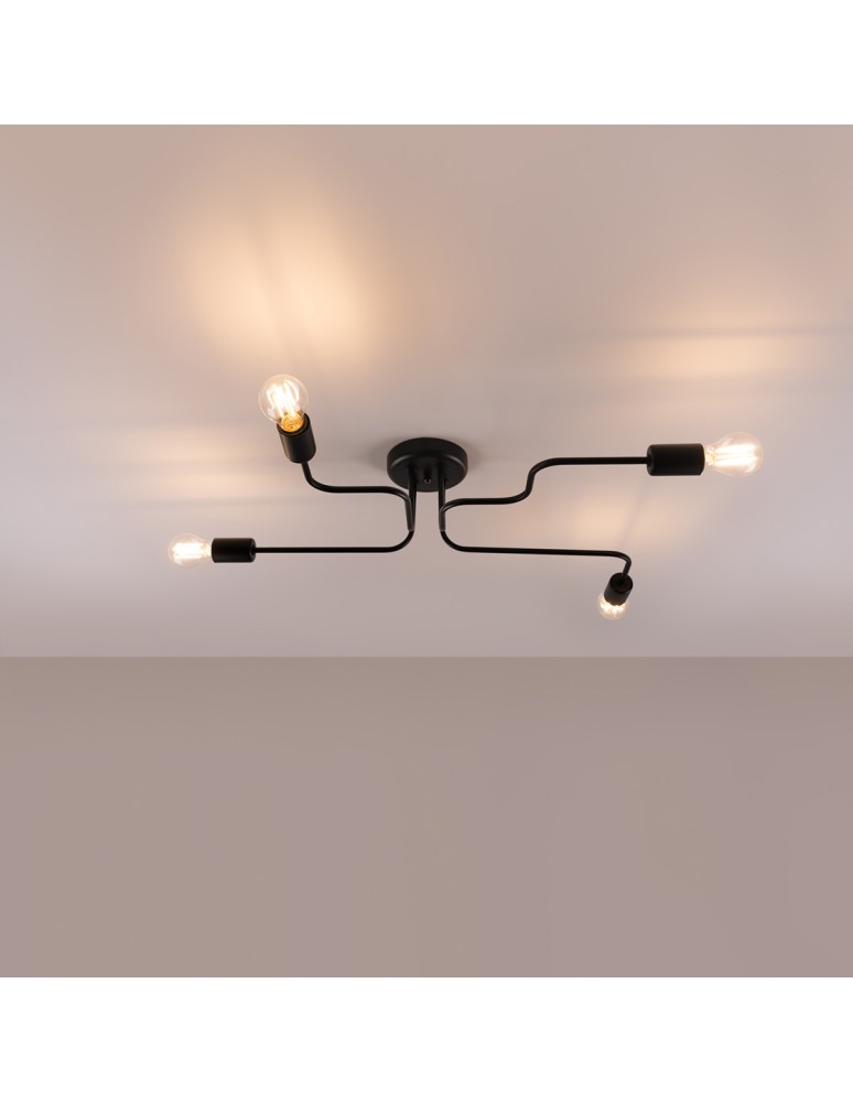Ceiling lamps - Sollux Chandelier VECTOR 4 black SL.1446 - product kolory-swiatla.pl 3