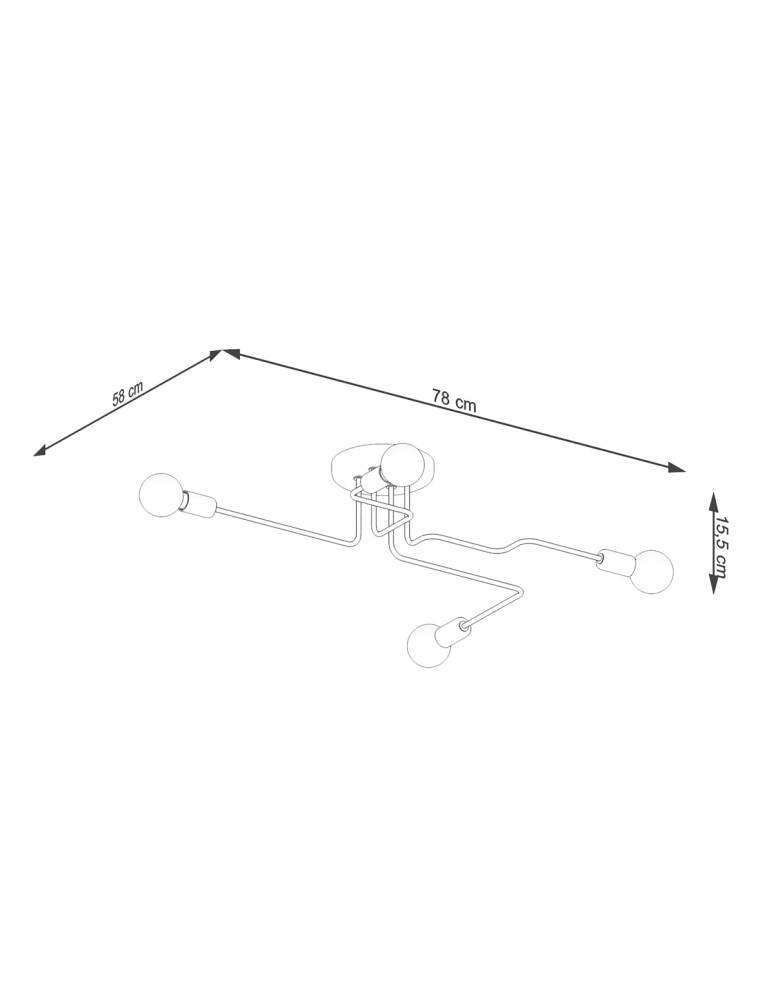 Ceiling lamps - Sollux Chandelier VECTOR 4 black SL.1446 - product kolory-swiatla.pl 4