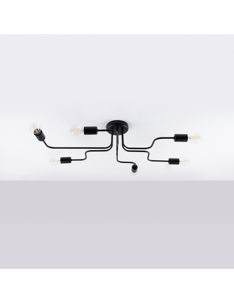 Ceiling lamps - Sollux Chandelier VECTOR 6 black SL.1447 - product kolory-swiatla.pl 2