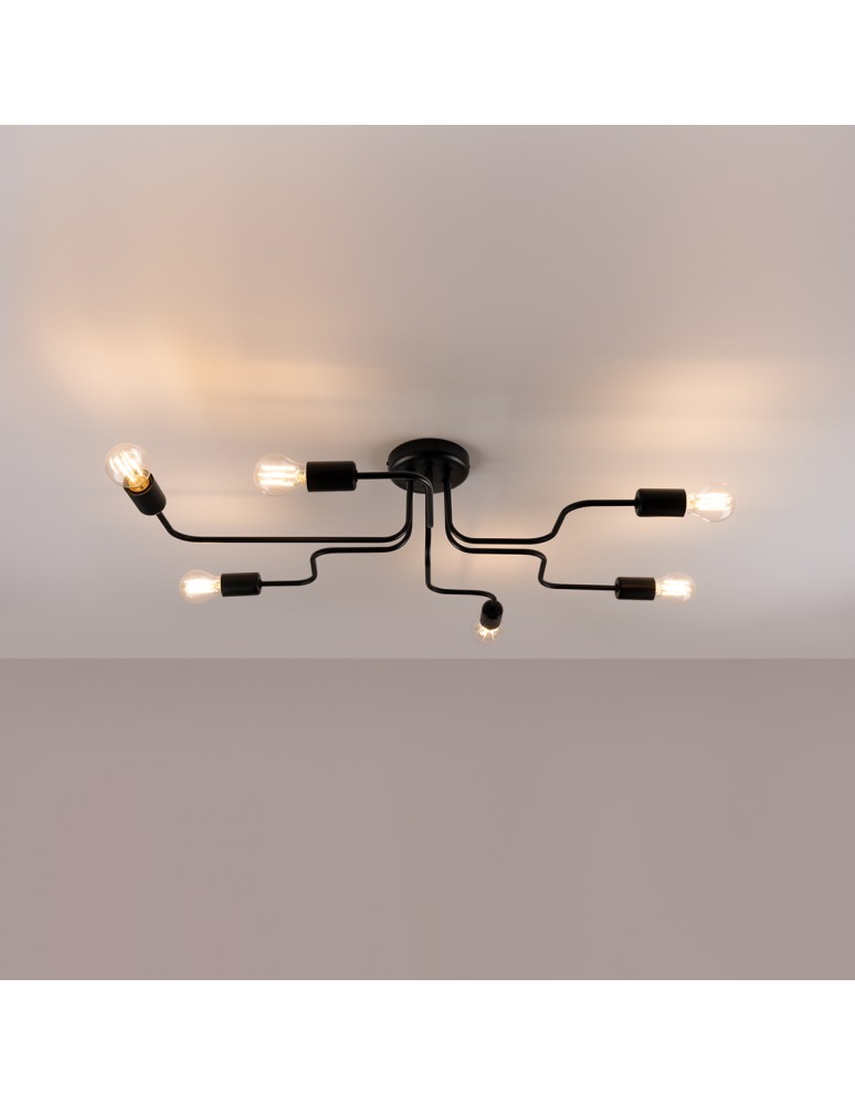 Ceiling lamps - Sollux Chandelier VECTOR 6 black SL.1447 - product kolory-swiatla.pl 3