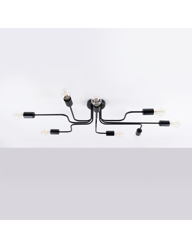 Ceiling lamps - Sollux Chandelier VECTOR 8 black SL.1448 - product kolory-swiatla.pl 2