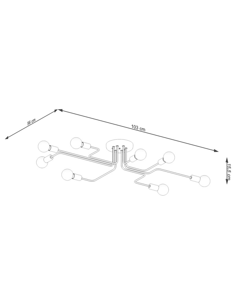 Ceiling lamps - Sollux Chandelier VECTOR 8 black SL.1448 - product kolory-swiatla.pl 4
