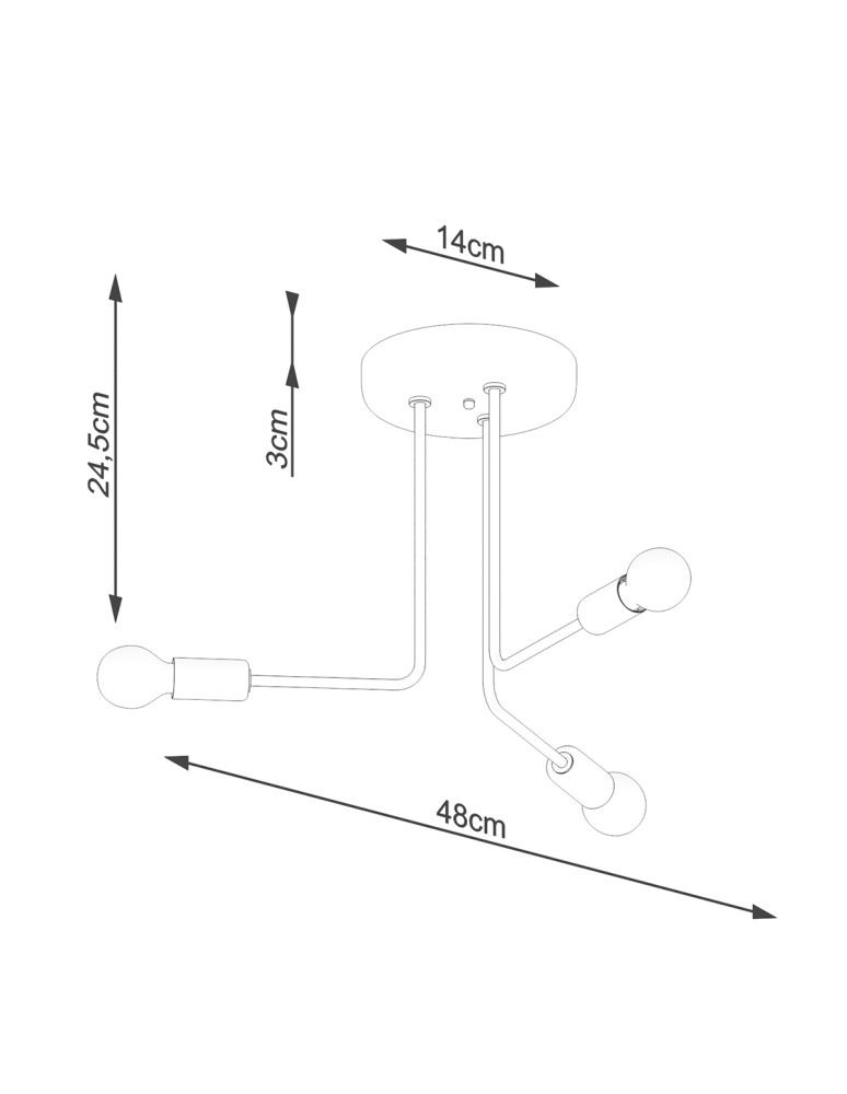 Chandeliers - Sollux Chandelier NORAH 3 black SL.1450 - product kolory-swiatla.pl 5