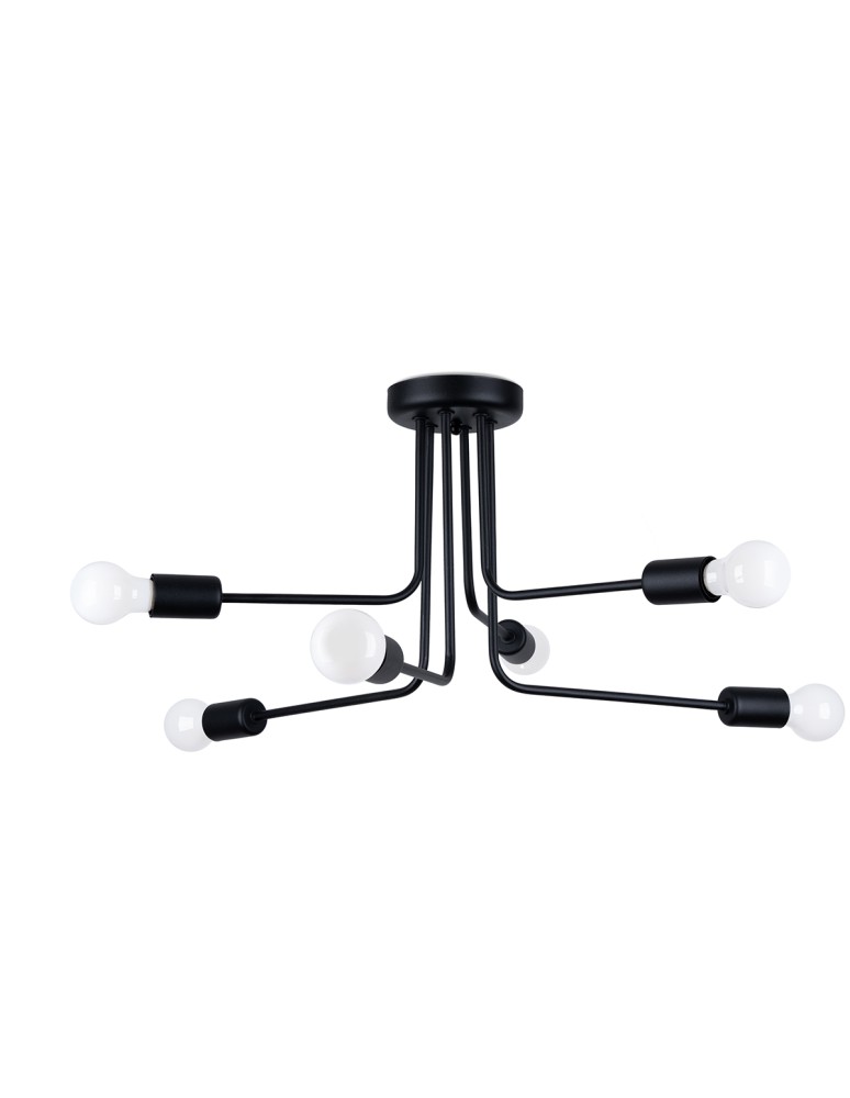 Chandeliers - Sollux Chandelier NORAH 6 black SL.1452 - product kolory-swiatla.pl 1