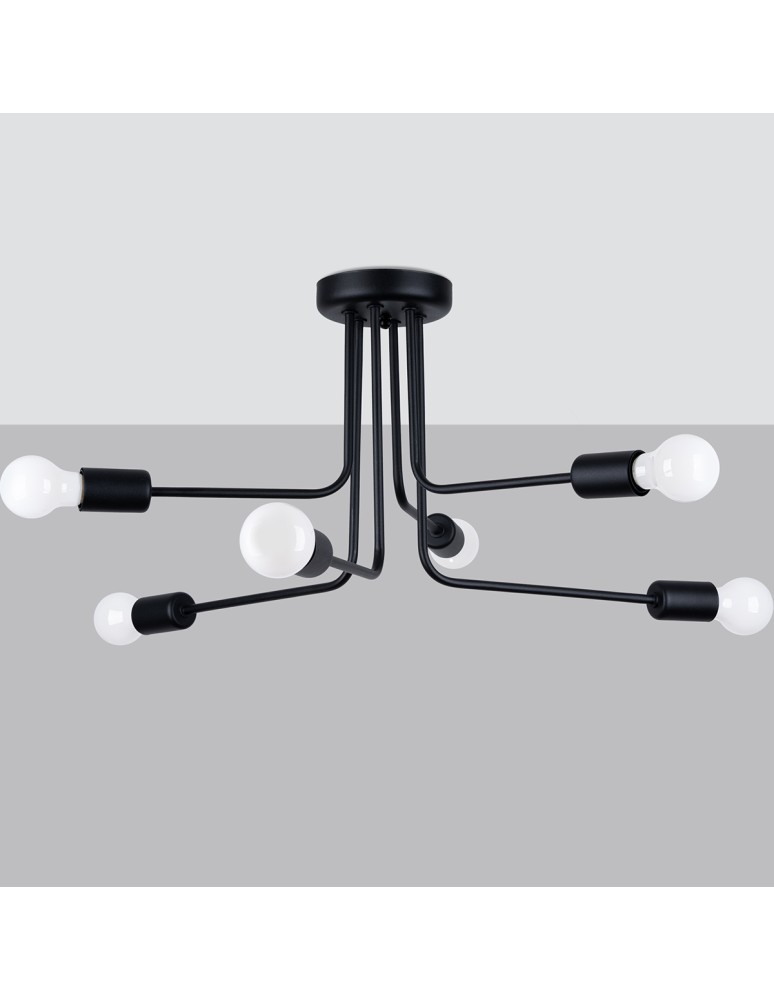 Chandeliers - Sollux Chandelier NORAH 6 black SL.1452 - product kolory-swiatla.pl 2