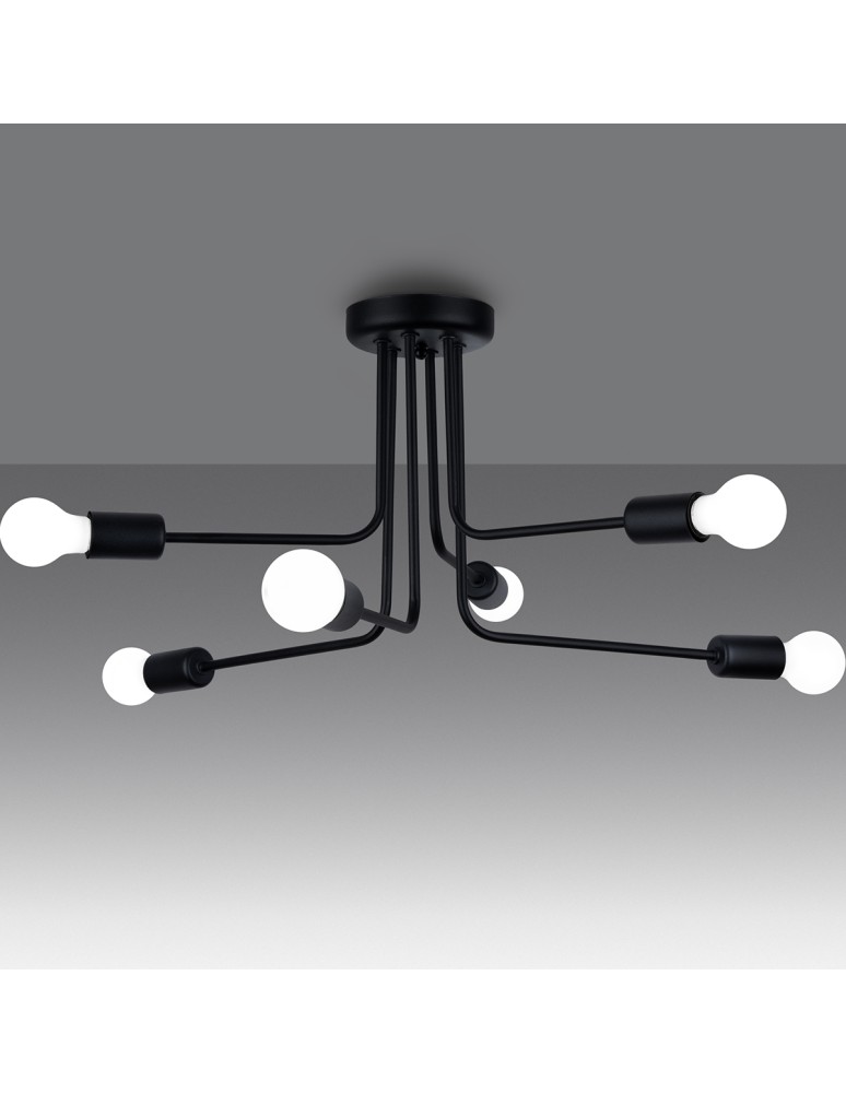 Chandeliers - Sollux Chandelier NORAH 6 black SL.1452 - product kolory-swiatla.pl 3