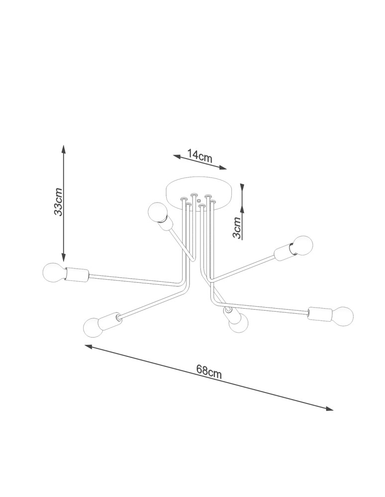 Chandeliers - Sollux Chandelier NORAH 6 black SL.1452 - product kolory-swiatla.pl 5