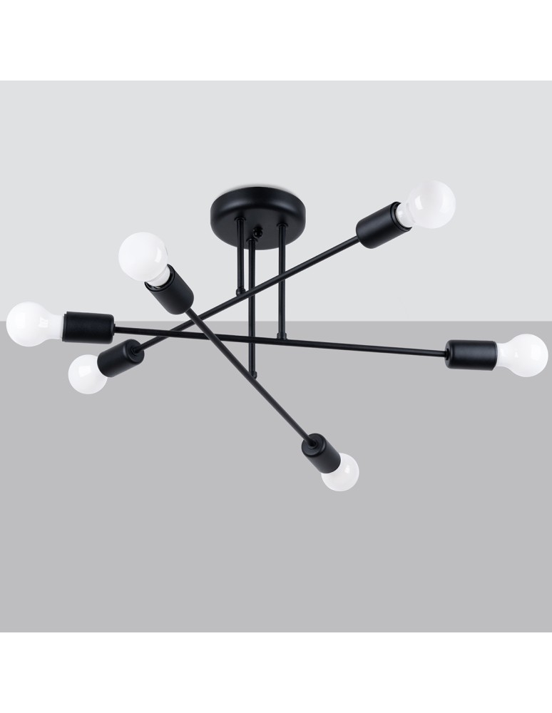 Chandeliers - Sollux Chandelier NORAH 6R black SL.1453 - product kolory-swiatla.pl 2