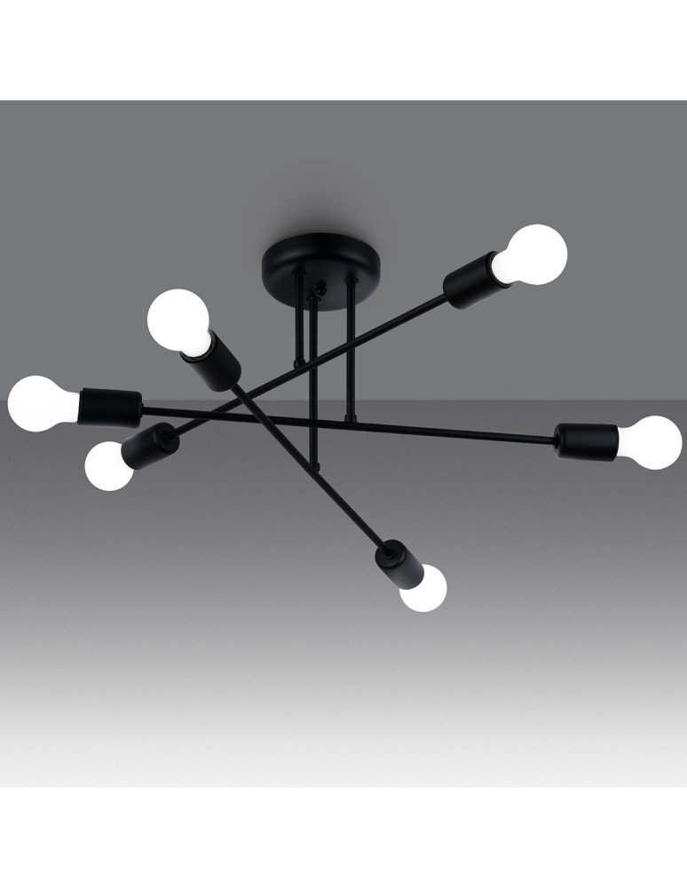 Chandeliers - Sollux Chandelier NORAH 6R black SL.1453 - product kolory-swiatla.pl 3