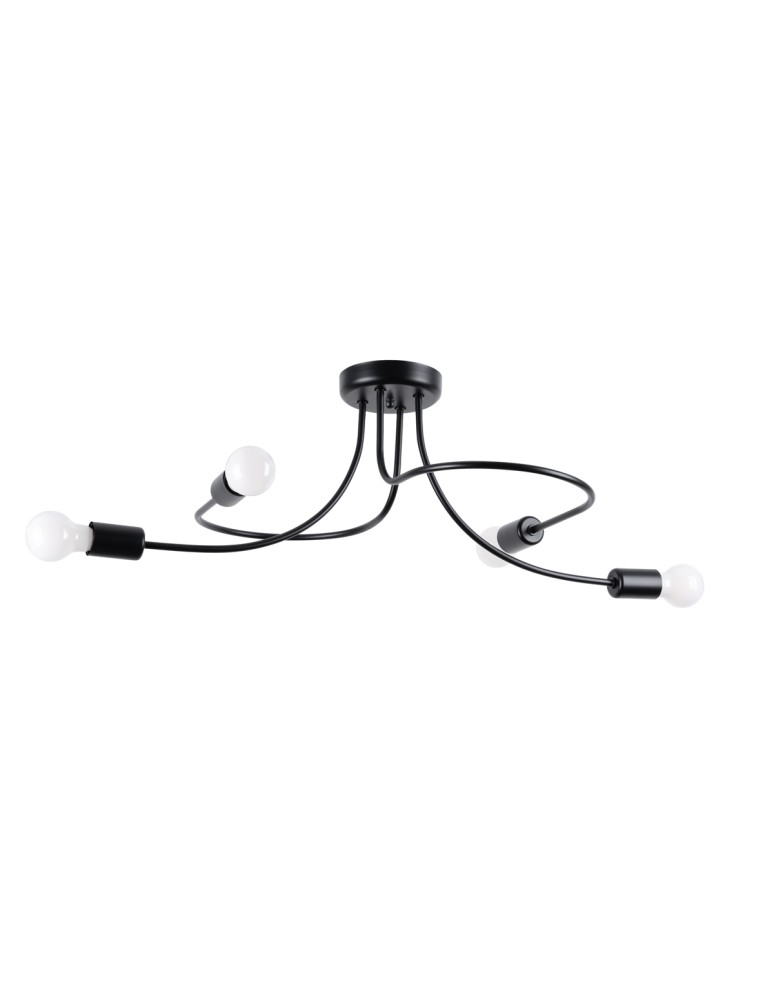 Chandeliers - Sollux Chandelier LEVAR 4 black SL.1455 - product kolory-swiatla.pl 1