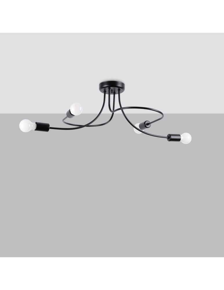 Chandeliers - Sollux Chandelier LEVAR 4 black SL.1455 - product kolory-swiatla.pl 2